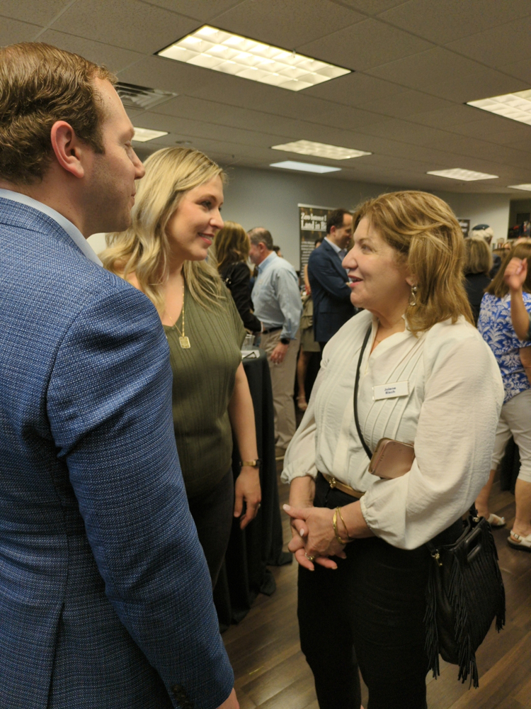 dallas jewish community free loans Brandon and Abby Fuqua with DHFLA Board Member Jolene Risch