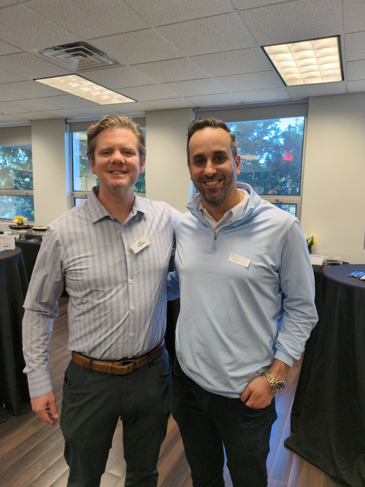 dallas jewish community free loans DHFLA Board Member Eric Feldman with Jonathan Najjar